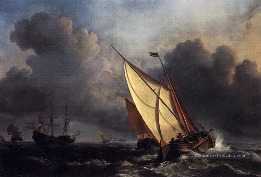 Bateaux de pêche néerlandais dans un Storm Turner Peintures à l'huile